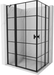 Mexen Mist Duo nyitható zuhanykabin 120 x 70 cm, fekete rács, fekete - 8A4-120L-070P-70-77 (8A4-120L-070P-70-77)