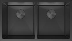 Mexen Binox kéttálcás acél mosogató 800 x 450 mm, fekete - 6421802000-70 (6421802000-70)