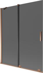 Mexen Velar kétszárnyú toló kádparaván 140 x 150 cm, grafit, rózsaarany - 896-140-000-41-60 (896-140-000-41-60)