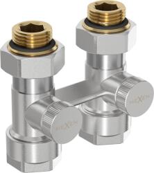 Mexen Uni-Term DN50-es kétsoros radiátorszelep, egyenes 1/2"x16 mm, nikkel - W912-016-01 (W912-016-01)