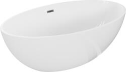 Mexen Nike szabadon álló kád 175 x 100 cm, fehér, gun metal túlfolyóval - 54071751000-95 (54071751000-95)