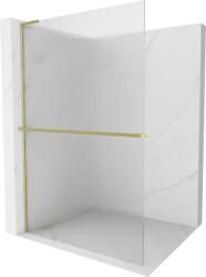 Mexen Kioto+ L zuhanyfal polccal Walk-in 90 x 200 cm, csíkos, arany kefélt - 800-090-123-55-09 (800-090-123-55-09)