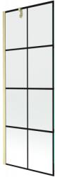 Mexen Next egyajtós fürdőszobai paraván 70 x 150 cm, fekete kockás, arany kefélt - 895-070-000-00-77-55 (895-070-000-00-77-55)