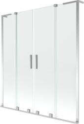 Mexen Velar L Duo 2-paneles tolóajtós fürdőkád-paraván 160 x 150 cm, átlátszó, króm - 896-160-003-02-01 (896-160-003-02-01)