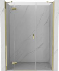 Mexen Mist-H balos nyitható zuhanyajtó 130 cm, átlátszó, arany - 8A5-130-001-50-00-L (8A5-130-001-50-00-L)