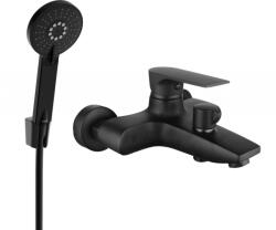 Mexen Axel R40 fürdőkádi csaptelep zuhanykészlettel, fekete - 7383R40-70 (7383R40-70)