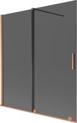 Mexen Velar 2-paneles tolózuhanyfal 150 x 150 cm, grafit, kefélt réz - 896-150-000-41-65 (896-150-000-41-65)