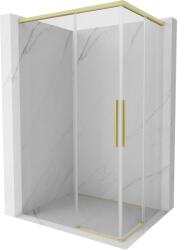 Mexen Rox Duo toló zuhanykabin 120 x 85 cm, átlátszó, arany kefélt - 8C2D-120-085-55-00 (8C2D-120-085-55-00)