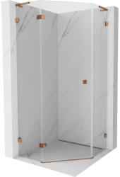 Mexen Lunar L ötszögletű zuhanykabin balra nyíló 80 x 80 cm, átlátszó, rózsaarany - 831L-080L-080P-60-00-L (831L-080L-080P-60-00-L)