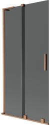Mexen Velar L kádparaván 2-szárnyas tolható 90 x 150 cm, grafit, kefélt réz - 896-090-003-41-65 (896-090-003-41-65)