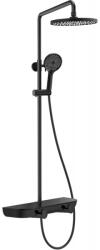 Mexen Axis fekete színű külső zuhanykészlet esőztetővel és csappal - 78112-70 (78112-70)