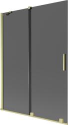 Mexen Velar kétszárnyú, toló zuhanyfal 130 x 150 cm, grafit, arany, kefélt - 896-130-000-41-55 (896-130-000-41-55)