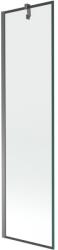 Mexen Next egyajtós fürdőszobai paraván, 50 x 150 cm, fekete keret, gun metal - 895-050-000-00-70-95 (895-050-000-00-70-95)