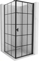 Mexen Mist-B jobbos nyíló zuhanykabin 90 x 90 cm, fekete rácsos, fekete - 8A2T-090-090-70-77-P (8A2T-090-090-70-77-P)