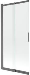Mexen Fox 2-szárnyas tolózuhany paraván 85 x 150 cm, átlátszó, sötétszürke kefe - 891-085-002-66-00 (891-085-002-66-00)