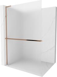 Mexen Kioto+ L zuhanyfal polccal Walk-in 100 x 200 cm, zúzmarás, rózsaarany - 800-100-123-60-30 (800-100-123-60-30)