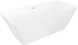Mexen Velo Slim szabadon álló kád 170 x 75 cm, fehér, arany szálcsiszolt túlfolyó - 52811707500-55 (52811707500-55)