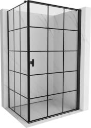 Mexen Mist-B nyíló zuhanykabin jobb oldali 100 x 120 cm, fekete rácsos, fekete - 8A2T-100-120-70-77-P (8A2T-100-120-70-77-P)