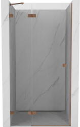 Mexen Lunar balos zuhanyajtó bal, balos 105 cm, átlátszó, kefe hatású réz - 834-105-000-65-00-L (834-105-000-65-00-L)
