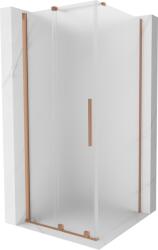 Mexen Velar tolóajtós zuhanykabin 100 x 100 cm, jégvirág, csiszolt réz - 871-100-100-31-65 (871-100-100-31-65)
