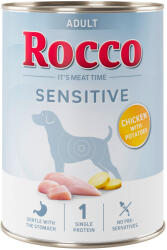 Rocco 6x400g Rocco Sensitive csirke & burgonya nedves kutyatáp új receptúrával