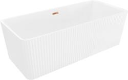 Mexen Nila szabadon álló bordázott kád 170 x 75 cm, fehér, réz túlfolyó - 52841708000-65 (52841708000-65)