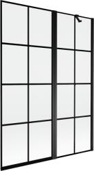 Mexen Mist 2-szárnyú kádparaván 130 x 150 cm, fekete rácsos, jobb - 8A9-130-011-70-77-P (8A9-130-011-70-77-P)