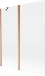 Mexen Mist kétszárnyú kádparaván 140 x 150 cm, átlátszó, kefe réz - 8A9-140-011-65-00 (8A9-140-011-65-00)