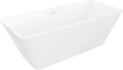 Mexen Tava szabadon álló, bordázott kád 170 x 75 cm, fehér, fehér túlfolyó - 52851707500-20 (52851707500-20)