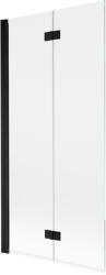 Mexen Mist 2-szárnyas bal oldali zuhanyfal 90 x 150 cm, átlátszó, fekete - 8A9-090-002-70-00-L (8A9-090-002-70-00-L)