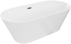 Mexen Luna Slim szabadon álló kád 170 x 75 cm, fehér, gun gray csiszolt túlfolyóval - 52041707500-66 (52041707500-66)