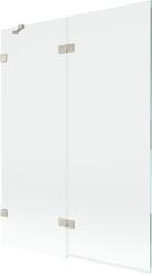 Mexen Lunar kétszárnyú bal oldali kádparaván 130 x 150 cm, átlátszó, kefélt nikkel - 897-130-100-97-00-L (897-130-100-97-00-L)