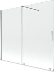 Mexen Velar 2-szárnyú tolható kádparaván 180 x 150 cm, átlátszó, króm - 896-180-000-01-01 (896-180-000-01-01)