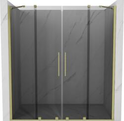 Mexen Velar Duo 180 cm-es tolóajtós zuhanyajtó, grafit, arany kefével - 871-180-000-42-55 (871-180-000-42-55)