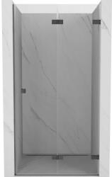 Mexen Lunar-F összecsukható zuhanyajtó jobb oldali 75 cm, áttetsző, szálcsiszolt gun gray - 836-075-000-66-00-P (836-075-000-66-00-P)