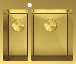 Mexen Flexo 1, 5-medencés rozsdamentes acél mosogató 610 x 510 mm, arany - 6446611500-55 (6446611500-55)
