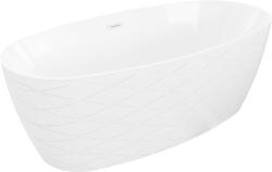 Mexen Olea szabadon álló kád minta 170 x 80 cm, fehér, fehér túlfolyó - 52821708000-20 (52821708000-20)