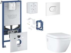 GROHE Rapid SLX - Készlet fali beépítéshez, WC, SoftClose ülőke, Arena Cosmopolitan gombok és bedobható tabletta készlet, alpesi fehér SANI11BB3141 (SANI11BB3141)