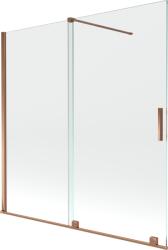Mexen Velar 2-szárnyú toló kádparaván 160 x 150 cm, átlátszó, rózsaarany - 896-160-000-01-60 (896-160-000-01-60)