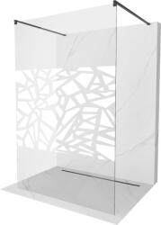 Mexen Kioto szabadonálló zuhanyfal 110 x 200 cm, fehér minta 8 mm, fekete - 800-110-002-70-85 (800-110-002-70-85)