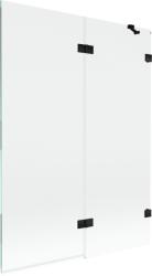 Mexen Lunar kétszárnyú fürdőszobai válaszfal 130 x 150 cm, átlátszó, fekete - 897-130-100-70-00-P (897-130-100-70-00-P)