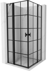 Mexen Mist Duo zuhanykabin nyíló 95 x 95 cm, fekete rács, fekete - 8A4-095L-095P-70-77 (8A4-095L-095P-70-77)