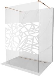 Mexen Kioto szabadon álló zuhanyfal 100 x 200 cm, fehér minta 8 mm, rózsaszín arany - 800-100-002-60-85 (800-100-002-60-85)