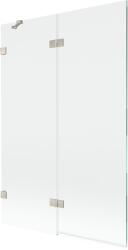 Mexen Lunar 2-szárnyas bal oldali fürdőszobai paraván 120 x 150 cm, átlátszó, kefélt nikkel - 897-120-100-97-00-L (897-120-100-97-00-L)
