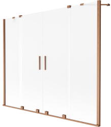 Mexen Velar Duo kádparaván 2-szárnyú toló 170 x 150 cm, zúzmarás, kefélt réz - 896-170-000-32-65 (896-170-000-32-65)