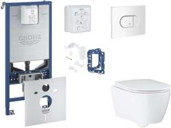 GROHE Rapid SLX - Készlet fali beépítéshez, WC, SoftClose ülőke, Arena Cosmopolitan gombok és bedobható tabletta készlet, alpesi fehér SANI11BB3144 (SANI11BB3144)