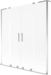 Mexen Velar L Duo kádparaván 2-szárnyú tolóajtós 140 x 150 cm, frosted, króm - 896-140-003-32-01 (896-140-003-32-01)