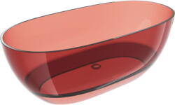 Mexen Pure rózsaszín szabadon álló átlátszó kád 170 x 80 cm, krómozott dugó - 58071708014 (58071708014)