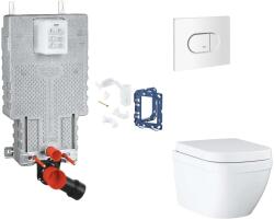 GROHE Uniset - Készlet fali beépítéshez, WC, SoftClose ülőke, Arena Cosmopolitan gombok és bedobható tabletta készlet, Triple Vortex, alpesi fehér SANI15BB3122 (SANI15BB3122)