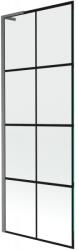 Mexen Next L fürdőkád paraván 1-szárnyú 70 x 150 cm, fekete rács, kefe gun gray - 895-070-000-03-77-66 (895-070-000-03-77-66)